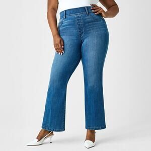 Spanx Women's Kick Flare Pull-On Stretch Jeans in Vintage Indigo Size 2X
